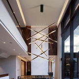 Suspension design moderne noir à barres croisées pour salon
