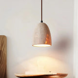 Suspension en travertin cloche japonaise LED pour chevet