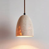 Suspension en travertin cloche japonaise LED pour chevet