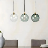 Suspension 3 boules colorées en verre LED scandinave pour salle à manger