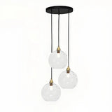 Suspension 3 boules colorées en verre LED scandinave pour salle à manger