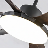 Ventilateur de plafond à 6 pales avec lumière LED moderne et silencieux 6 vitesses fonction été hiver Ø 132 cm pour salon