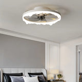 Ventilateur de plafond avec lumière design moderne LED dimmable moteur DC silencieux Ø 50 cm pour chambre