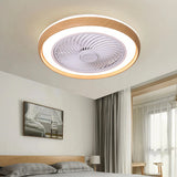 Ventilateur de plafond avec lumière silencieux rond LED dimmable moteur DC Ø 50 cm pour chambre