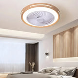 Ventilateur de plafond avec lumière silencieux rond LED dimmable moteur DC Ø 50 cm pour chambre