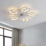 Ventilateur de plafond design avec lumière blanc moderne silencieux et réversible pour salon