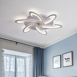 Ventilateur de plafond design avec lumière blanc moderne silencieux et réversible pour salon
