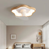Ventilateur de plafond en bois avec lumière scandinave LED dimmable silencieux oscillation à 360° moteur DC pour chambre