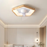 Ventilateur de plafond en bois avec lumière scandinave LED dimmable silencieux oscillation à 360° moteur DC pour chambre