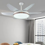 Ventilateur de plafond silencieux avec lumière LED moderne à 6 pales moteur DC 6 vitesses mode été hiver et minuterie Ø 132 cm pour salon