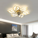 Ventilateur plafond design moderne avec lumière LED dimmable silencieux réversible 6 vitesses pour chambre