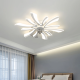 Ventilateur plafond design moderne avec lumière LED dimmable silencieux réversible 6 vitesses pour chambre