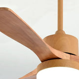 Ventilateur de plafond en bois scandinave avec lumière LED silencieux à 3 vitesses et télécommande pour salon