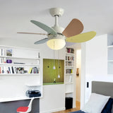 Ventilateur de plafond enfant coloré avec lumière LED silencieux moteur DC 3 vitesses mode été hiver télécommande minuterie