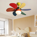 Ventilateur de plafond enfant coloré et moderne avec lumière LED moteur DC silencieux 6 vitesses fonction été hiver et télécommande Ø 76 cm