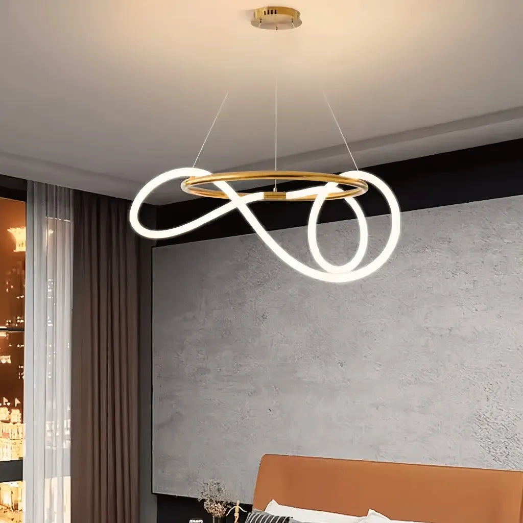 Suspension Anneau Design Contemporain Dimmable pour Salle à Manger