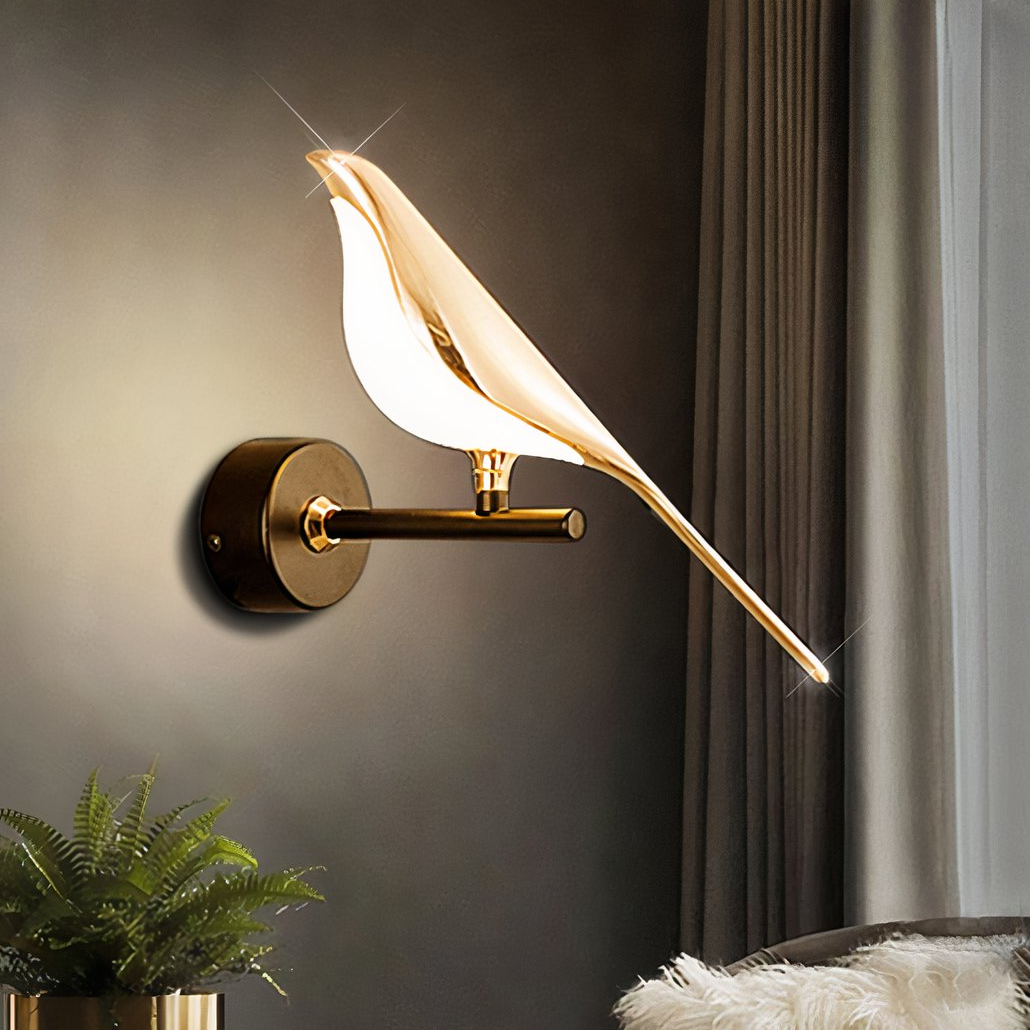 Applique Murale Oiseau Doré LED Moderne pour Chambre