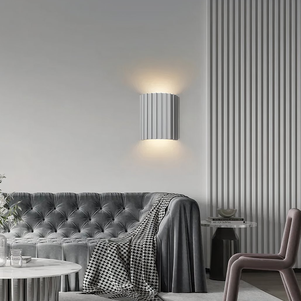 Applique Murale Eclairage Haut et Bas Scandinave Striée Salon