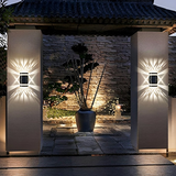 Applique Solaire Murale Extérieur LED Design Moderne Décorative Noire