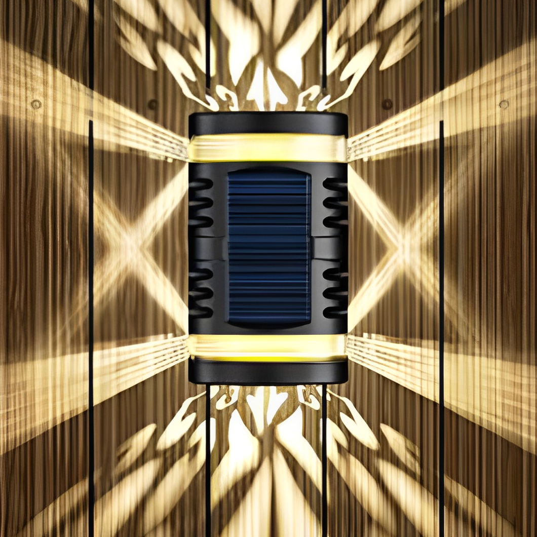 Applique Solaire Murale Extérieur LED Design Moderne Décorative Noire
