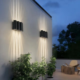 Applique murale extérieure design moderne LED haut et bas noir aluminium IP65 pour porche