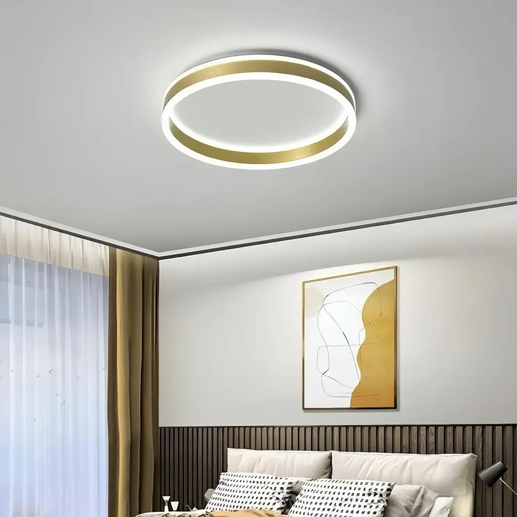 Plafonnier anneau design moderne LED dimmable pour chambre