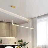 Suspension linéaire LED minimaliste en métal dimmable pour salle à manger