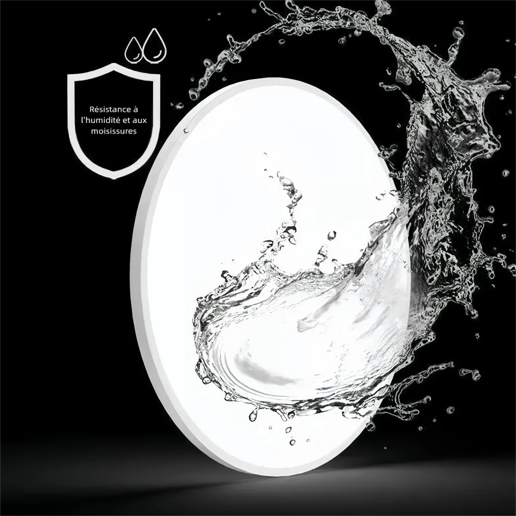 Plafonnier rond LED moderne extra-plat IP44 pour salle de bain