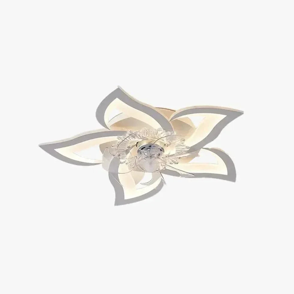Ventilateur Plafonnier Led Fleur Blanche Pour Chambre - Lampe Magasin