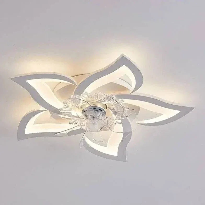 Ventilateur Plafonnier Led Fleur Blanche Pour Chambre - Lampe Magasin
