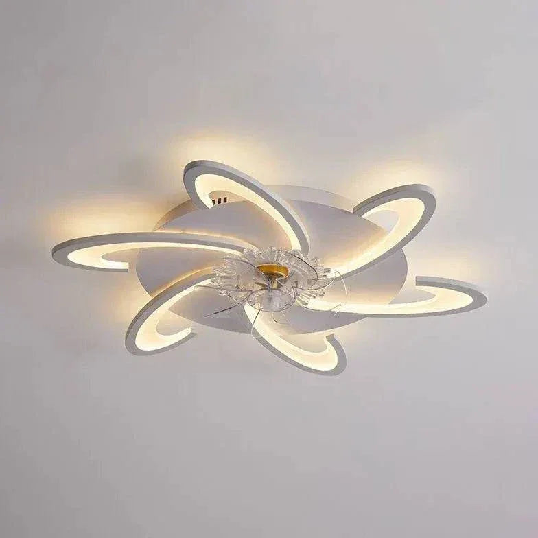 Ventilateur Plafonnier Led Fleur Blanche Pour Chambre - Lampe Magasin