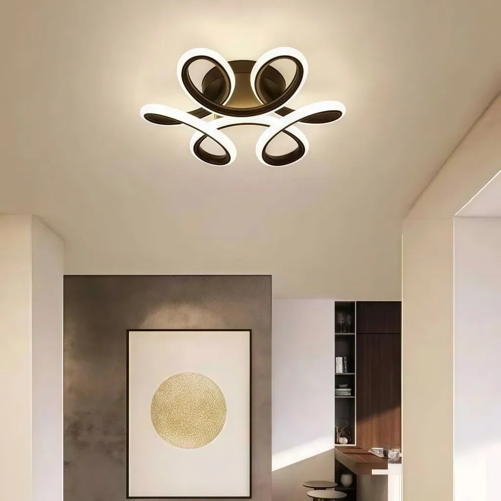 Plafonnier couloir design floral LED dimmable moderne