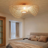 Plafonnier en bambou naturel tressé à la main pour chambre