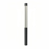 Borne lumineuse extérieure cylindrique moderne LED noir aluminium IP65 pour jardin