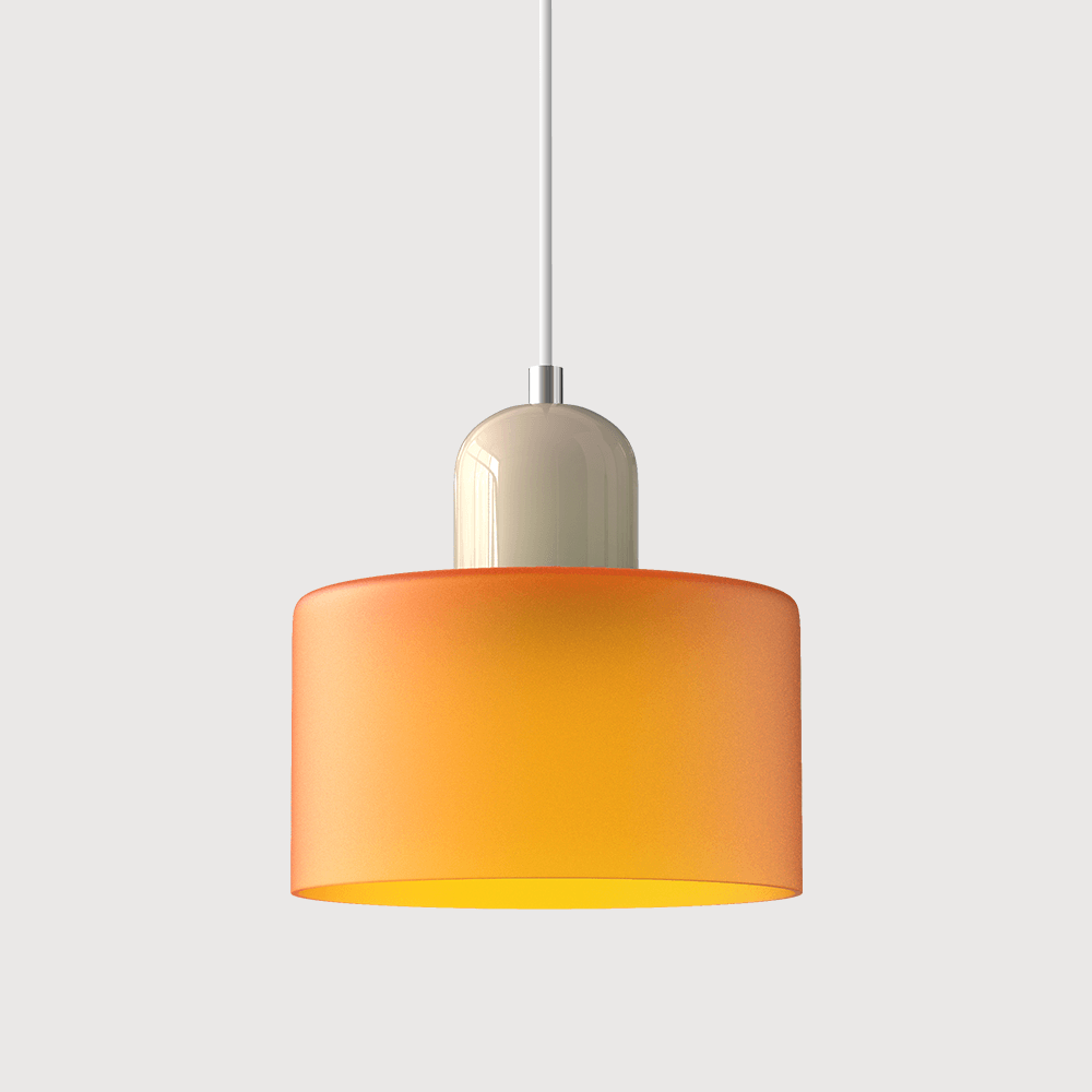 Suspension Contemporaine LED Cylindrique En Verre Coloré Pour Salle À Manger