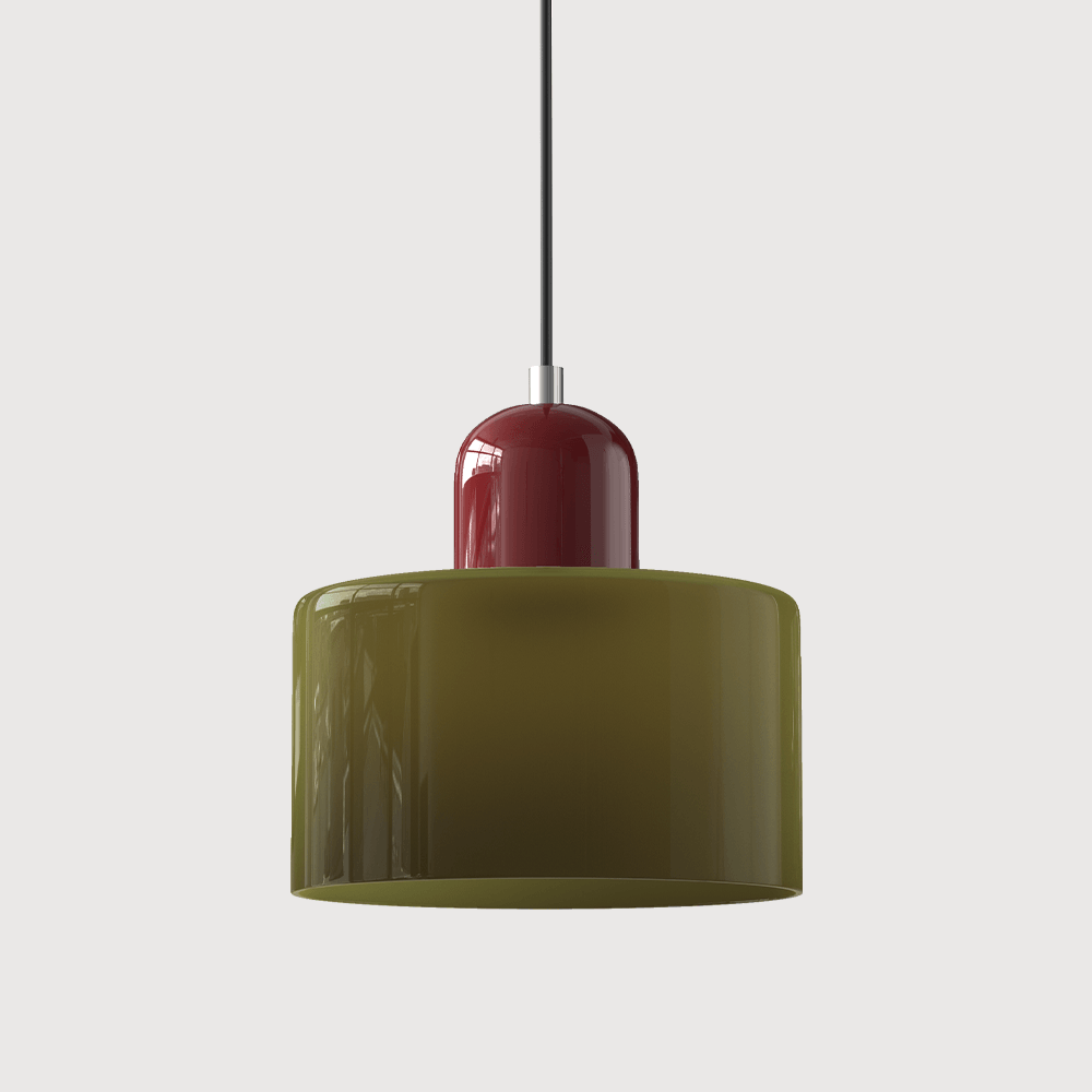Suspension Contemporaine LED Cylindrique En Verre Coloré Pour Salle À Manger