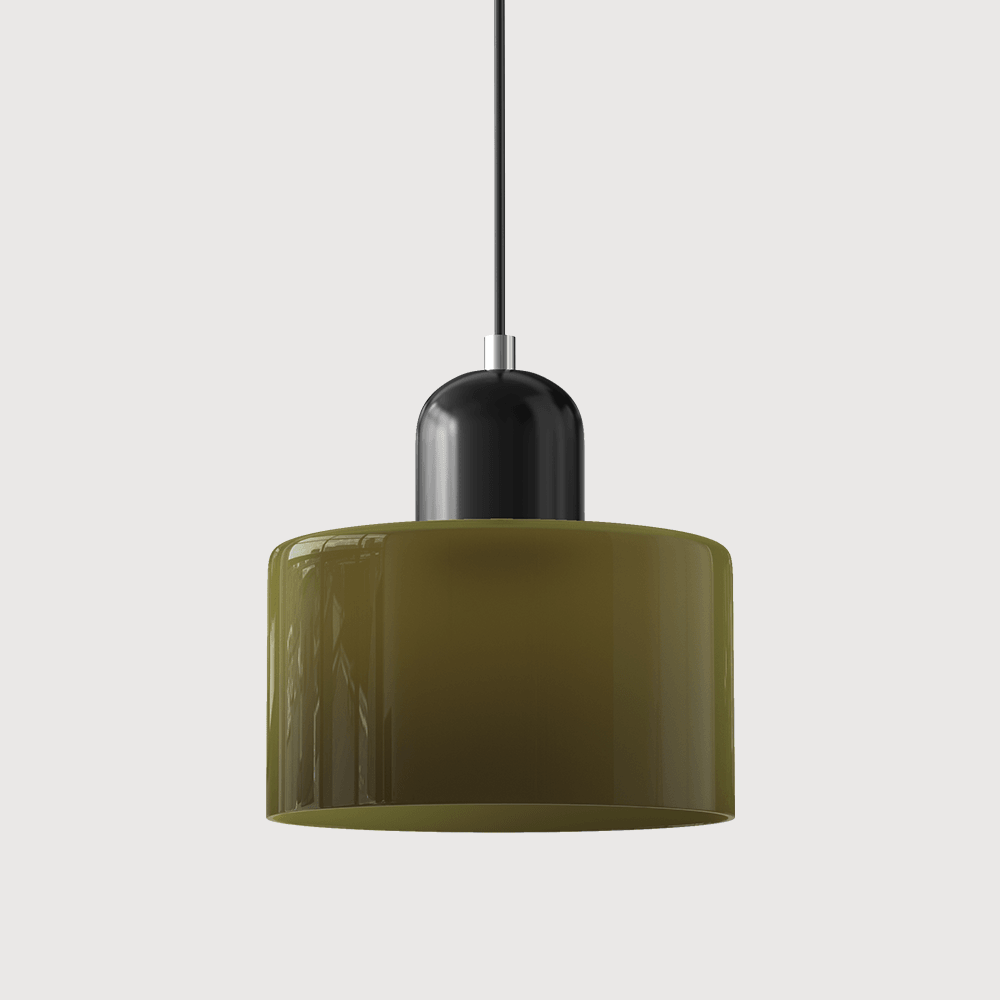 Suspension Contemporaine LED Cylindrique En Verre Coloré Pour Salle À Manger