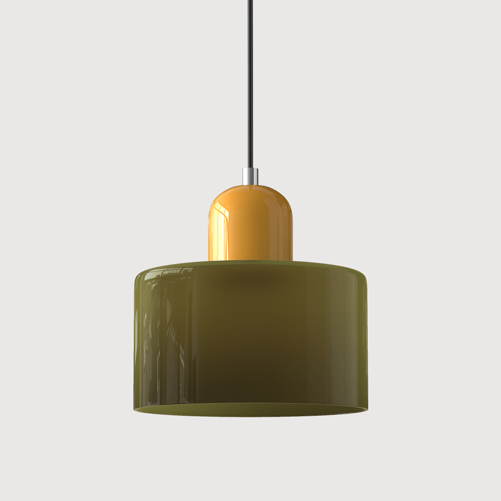 Suspension Contemporaine LED Cylindrique En Verre Coloré Pour Salle À Manger