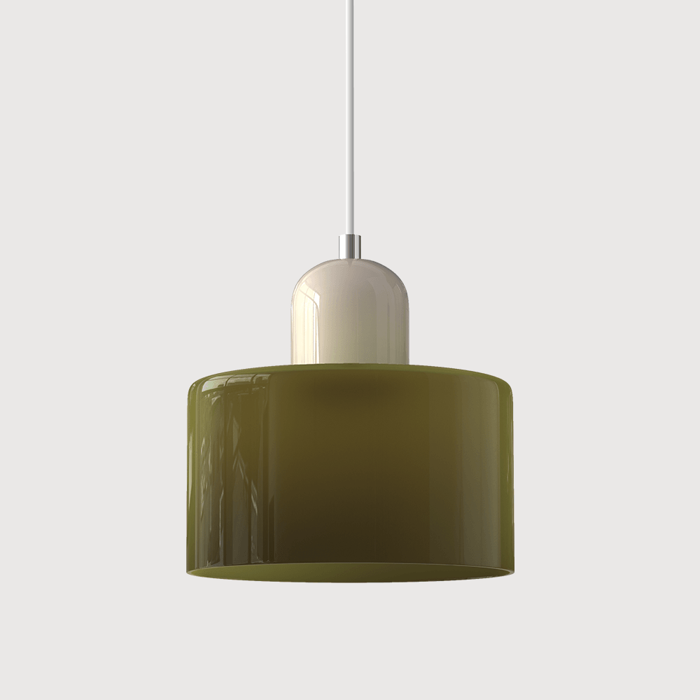 Suspension Contemporaine LED Cylindrique En Verre Coloré Pour Salle À Manger