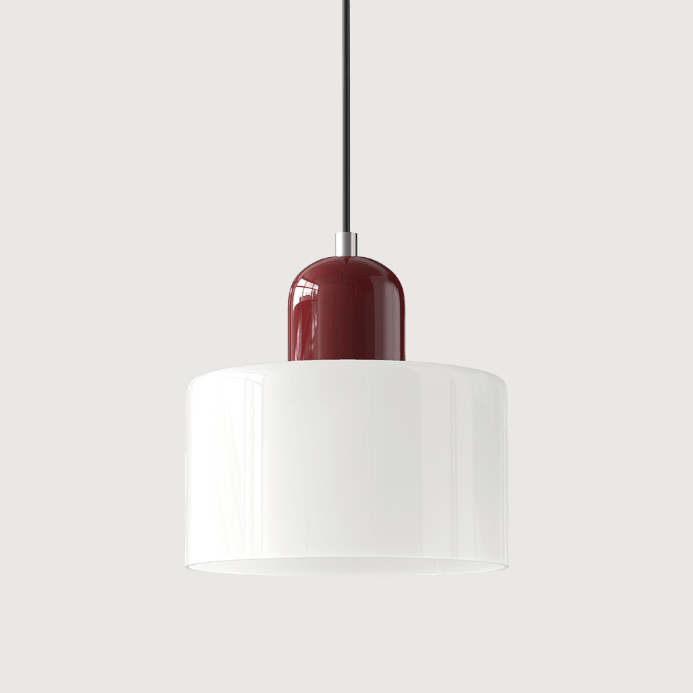 Suspension Contemporaine LED Cylindrique En Verre Coloré Pour Salle À Manger