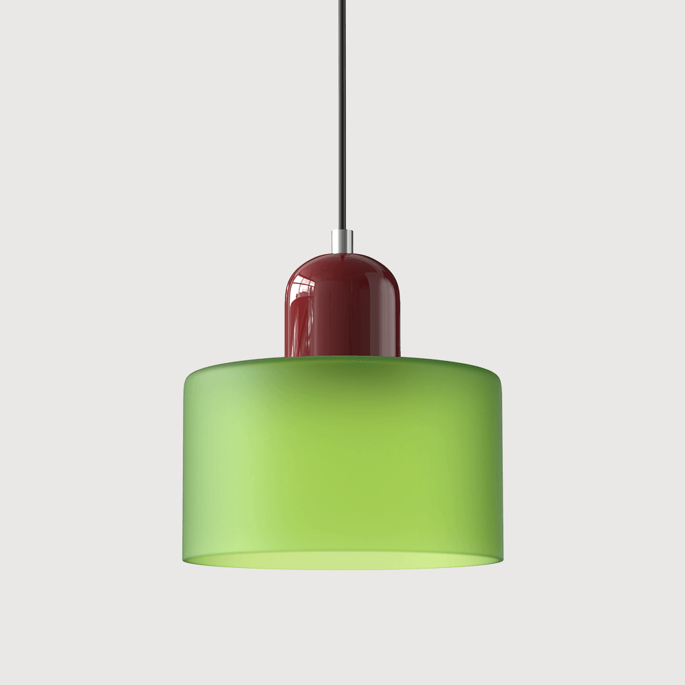 Suspension Contemporaine LED Cylindrique En Verre Coloré Pour Salle À Manger