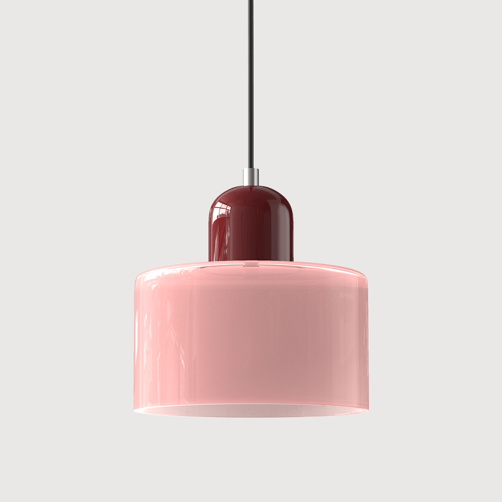 Suspension Contemporaine LED Cylindrique En Verre Coloré Pour Salle À Manger