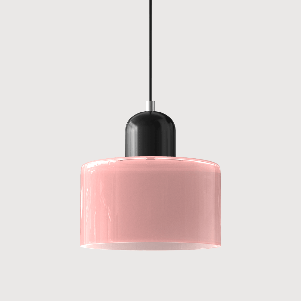 Suspension Contemporaine LED Cylindrique En Verre Coloré Pour Salle À Manger