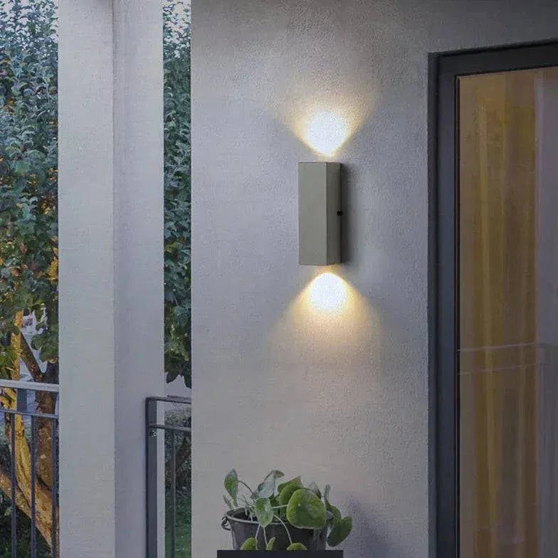 Éclairage Extérieur Carré Blanc Haut Et Bas - Lampe Magasin