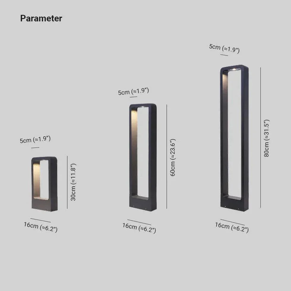 Borne D'Éclairage Led Rectangulaire Blanc Chaud - Lampe Magasin