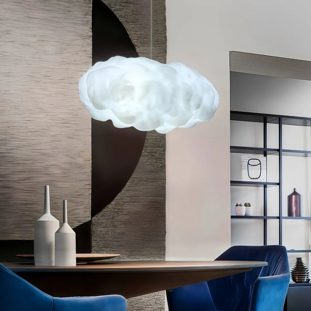 Suspension nuage blanche moderne à hauteur réglable pour salon