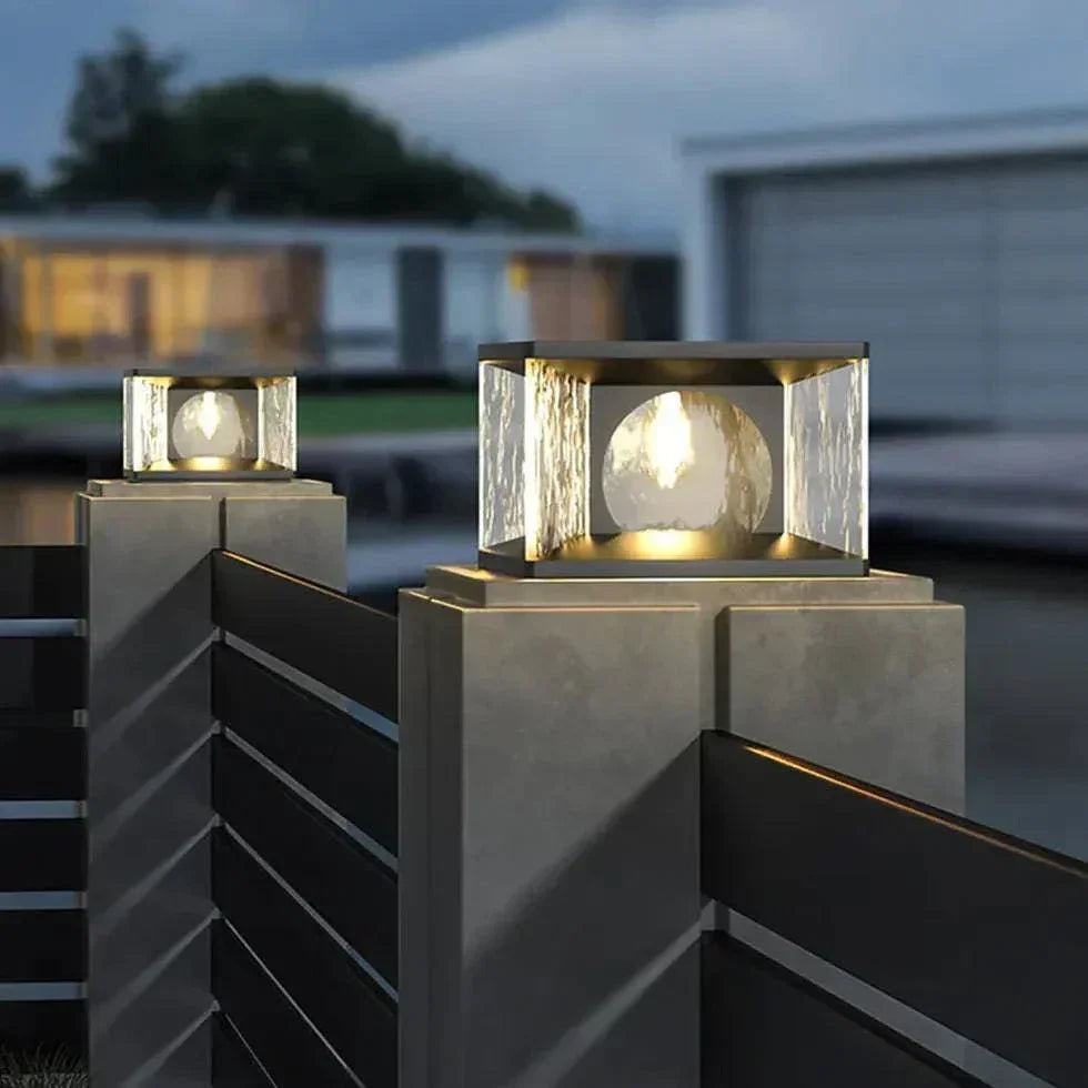 Lampadaire Extérieur À Led En Verre Ondulé - Lampe Magasin