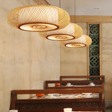 Suspension Bambou Ronde LED Naturelle Beige Pour Salle À Manger