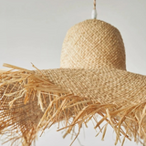Suspension Bohème Chapeau en Rotin Raphia Pour Salon