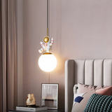 Suspension Enfant Lune Astronaute LED Moderne En Résine